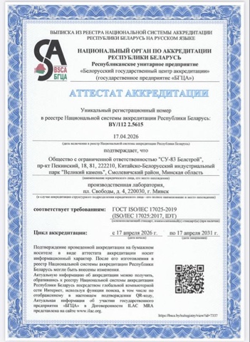 Аттестат аккредитации